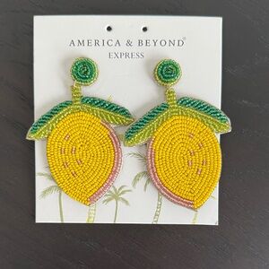America & Beyond beaded lemon earrings
